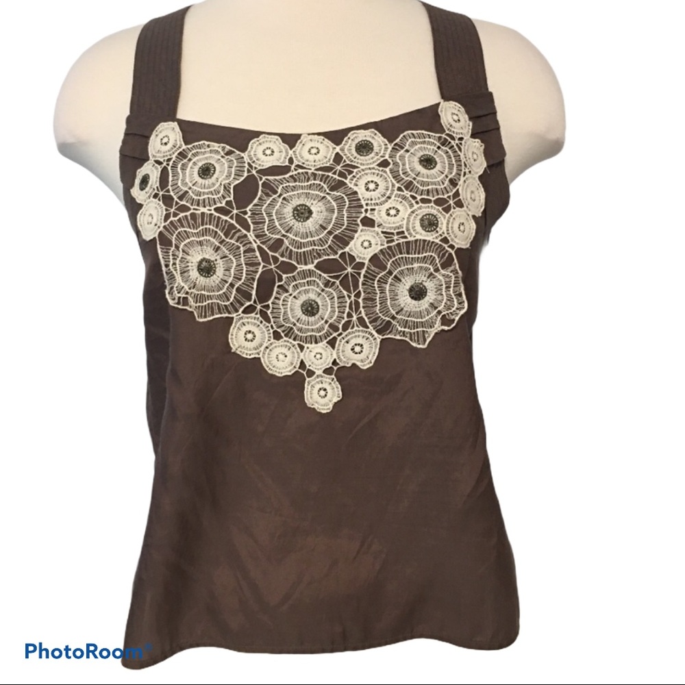 Anthropologie Floreat Embroidered Top